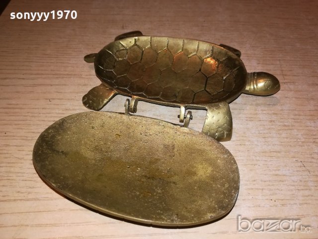 антика костенурка-ретро колекция-мед/месинг-внос франция, снимка 3 - Колекции - 21303331