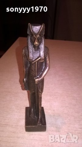 антика-фараон-метална масивна-14х4х3см, снимка 3 - Антикварни и старинни предмети - 23959489