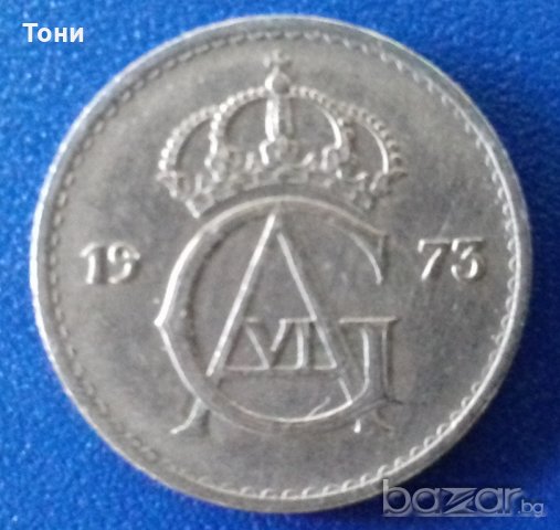 Монета Швеция 25 Йоре 1973 г., снимка 2 - Нумизматика и бонистика - 20955167