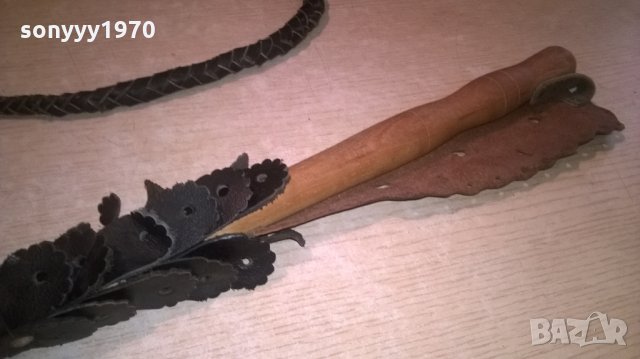 кожен камшик/бич-с дървена дръжка-внос франция-1.7м, снимка 9 - Колекции - 25590965
