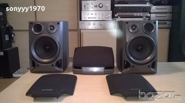 sharp-център+колони 2броя-внос швеицария, снимка 4 - Тонколони - 18276883