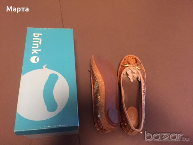 Обувки Blink тип балеринки със златни пайети, снимка 2 - Дамски ежедневни обувки - 19005973