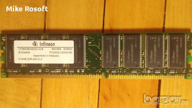 Памет 1х512 MB RAM DDR1 (DDR400) Infineon, снимка 1 - RAM памет - 13442096
