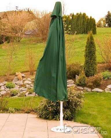 Градински чадър Merida 292 см. диаметър 8 спици и страни . Цвят СИН, снимка 4 - Други инструменти - 18482555