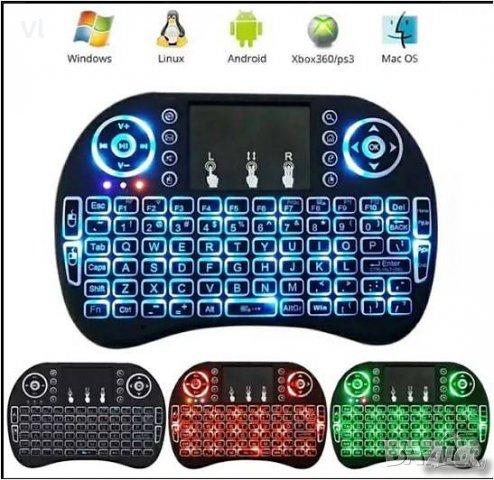 Смарт-Безжична клавиатура с TouchPad. смартфон, компютър,TVbox, смарт TV