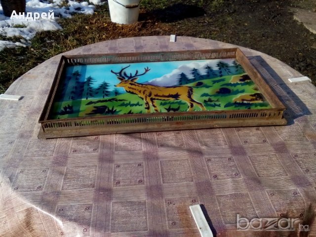 Старинен поднос, снимка 3 - Антикварни и старинни предмети - 20554404