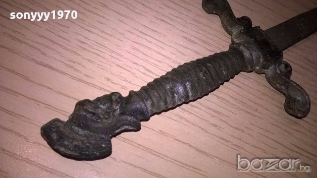 АНТИКИ-Два стари МЕТАЛНИ ножа-31х7см-внос швеицария, снимка 10 - Антикварни и старинни предмети - 17815566