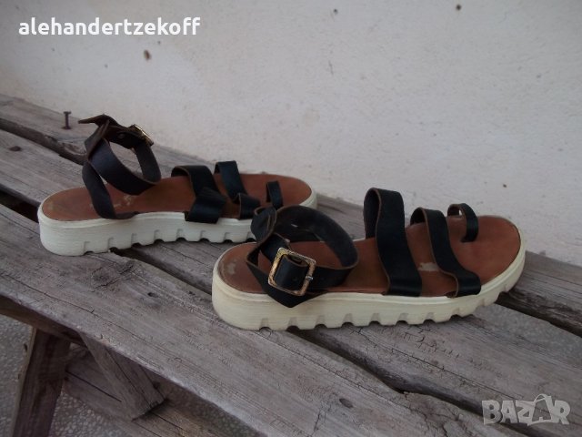 Кожени сандали от телешки бокс., снимка 2 - Сандали - 25692284