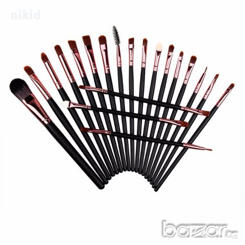 голям сет 20 бр четки за грим сенки в 2 цвята, снимка 3 - Декоративна козметика - 12793538