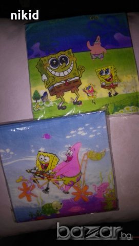 Спондж боб Sponge Bob Спонджбоб SpongeBob 10 парти салфетки за рожден ден, снимка 3 - Други - 20645142