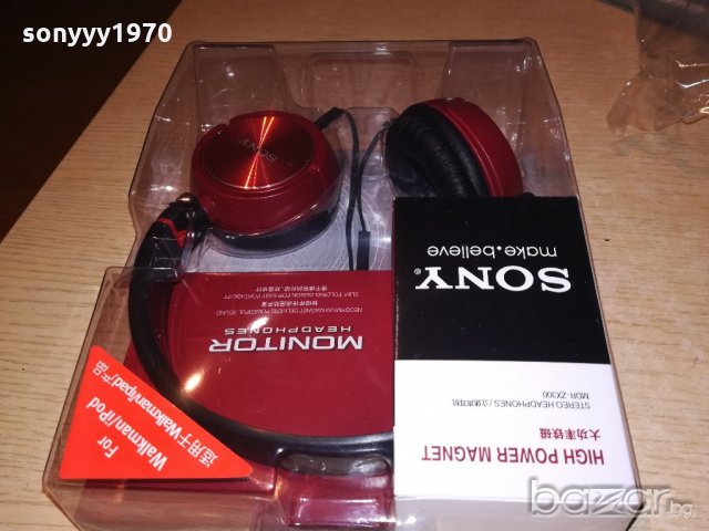 sony red headphones-нови в опаковка, снимка 3 - Слушалки и портативни колонки - 21081860