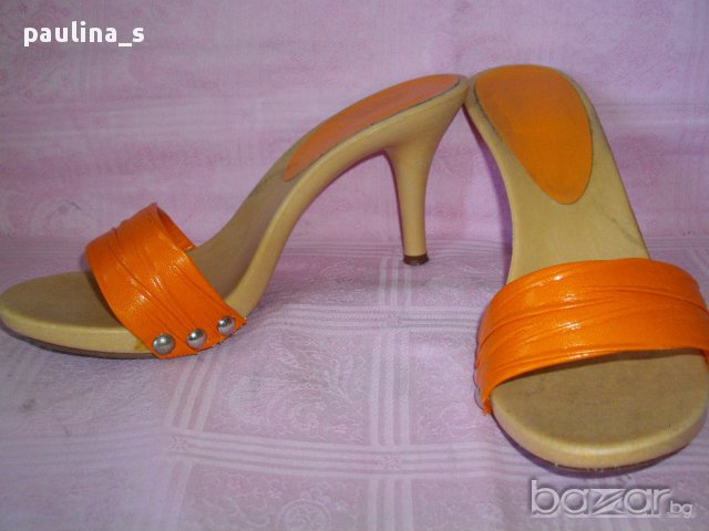 Оранжеви гръцки чехли за плаж, снимка 4 - Чехли - 14926561