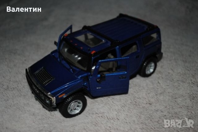 Метална количка Hummer H2 в мащаб 1:27, снимка 4 - Колекции - 22220714