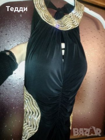 Бална/официална рокля в черно със златно размер С , снимка 3 - Рокли - 24684420