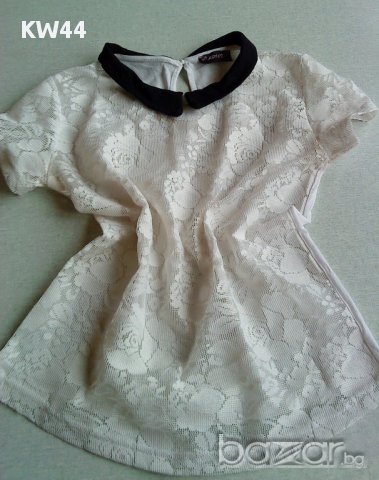 Бяла дантелена блуза, снимка 1 - Тениски - 17895710