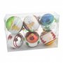 Комплект от 6 бр. топки за окачване на елха - елхички. Изработени от PVC материал, декорирани , снимка 1 - Декорация за дома - 16202290