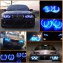 Сини Ангелски очи за BMW E46 Светодиодни фарове 2X131.5mm 2X146mm Angel Eyes, снимка 1