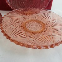   стъклени чинии цветно розово стъкло , снимка 10 - Антикварни и старинни предмети - 19926885