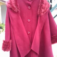 Разкроено палто с отделна яка и екокожа, снимка 10 - Палта, манта - 19773653