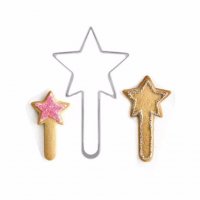 Магическа пръчка със звезда метален резец тесто бисквитки сладки фондан украса, снимка 1 - Кухненски принадлежности - 19537898