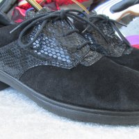 КАТО НОВИ дамски обувки 37 - 38 original ROHDE®, 100% естествен набук + естествена змийска кожа, снимка 11 - Дамски ежедневни обувки - 19913888