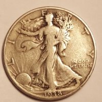 Rare 1938-D 50 Cents USA Value $150, снимка 3 - Нумизматика и бонистика - 19840117