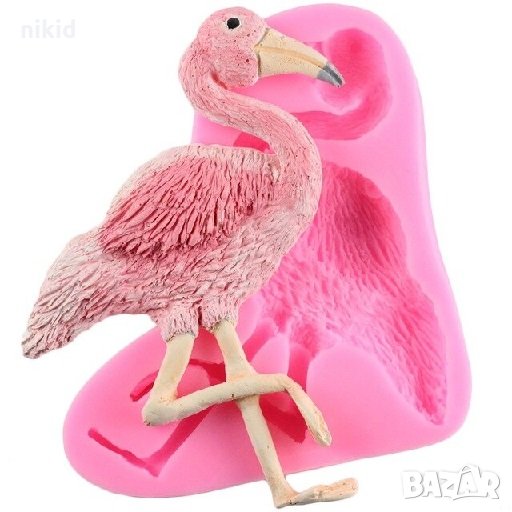 Грамадно Фламинго Пеликан силиконов молд форма за фондан шоколад гипс украса, снимка 1
