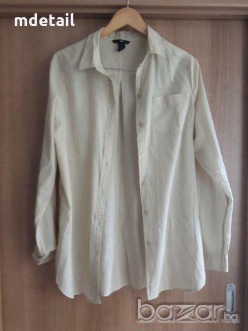 H&M - дълга бежова риза, снимка 2 - Ризи - 19750159