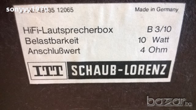 itt schaub-lorenz b3/10 hi-fi-made in germany-2броя ретро-тонколони внос швеицария, снимка 4 - Ресийвъри, усилватели, смесителни пултове - 10625144