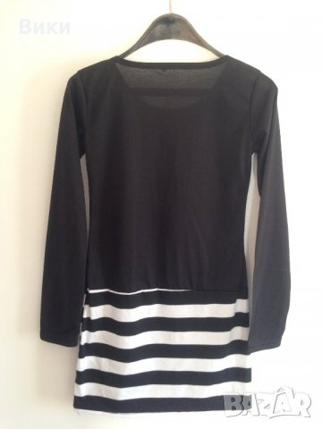 Черно и бяло блуза туника, снимка 5 - Туники - 24300506