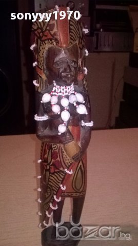 Африканска фигура от дърво-31х7см-внос швеицария, снимка 7 - Антикварни и старинни предмети - 17317721