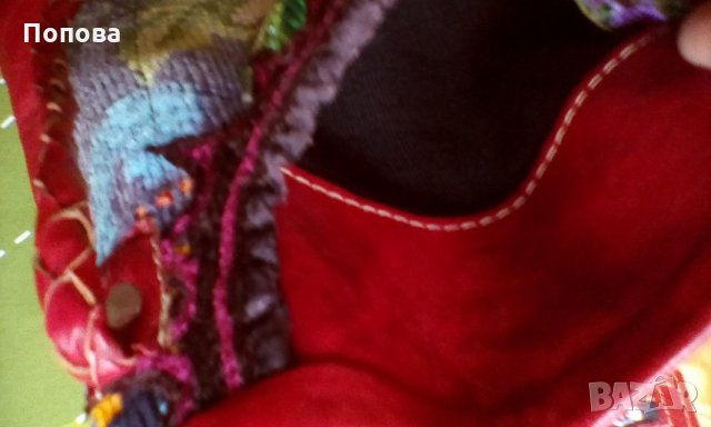  Маркова чанта ръчна изр.,естествена кожа и текстил, снимка 2 - Чанти - 21814287