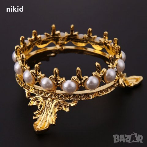 Стилна метална ринг перлена поставка стойка за четки за маникюр маникюристки салон , снимка 2 - Други - 21888595