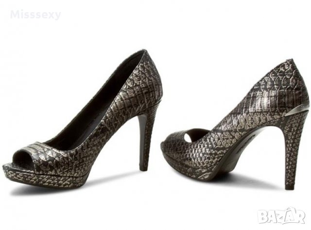 ПРОМО 🍊 CALVIN KLEIN № 37-38-39 🍊 Дамски кожени сандали в черно сребристо нови с кутия, снимка 2 - Дамски елегантни обувки - 21972391