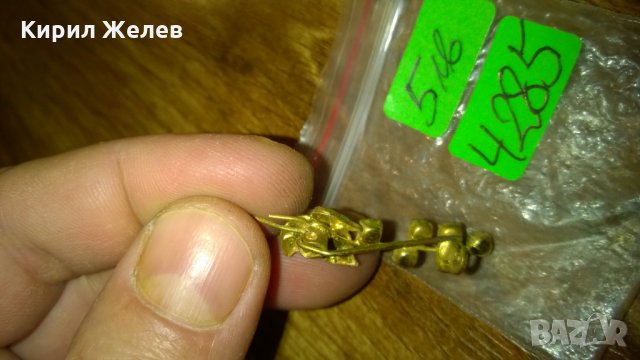 Стара брошка цвете -159 бронз игла, снимка 2 - Колекции - 23970662