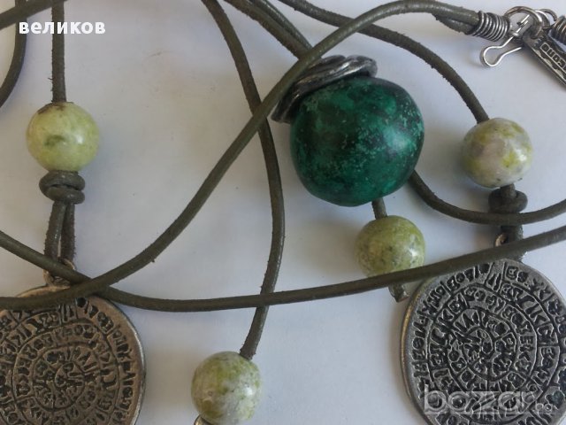  красива огърлица ЧИЧИНИЦА индианско изкуство естествена кожа, снимка 10 - Колиета, медальони, синджири - 13487957