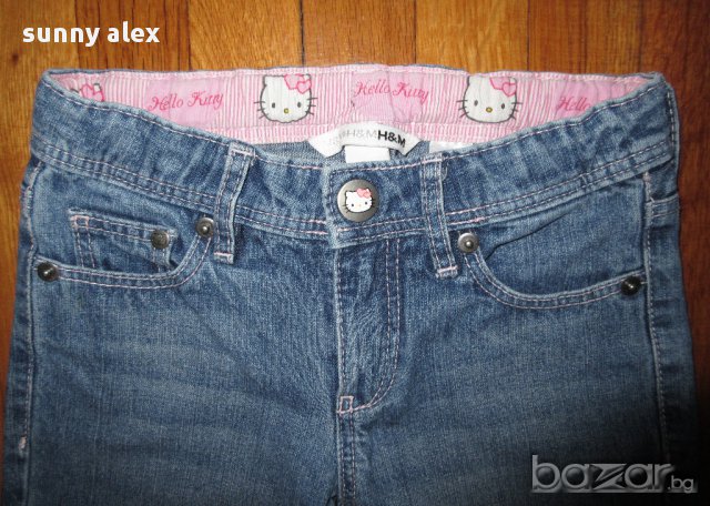 Страхотни дънки Hello Kitty на H&M + подарък , снимка 1 - Детски панталони и дънки - 12745544