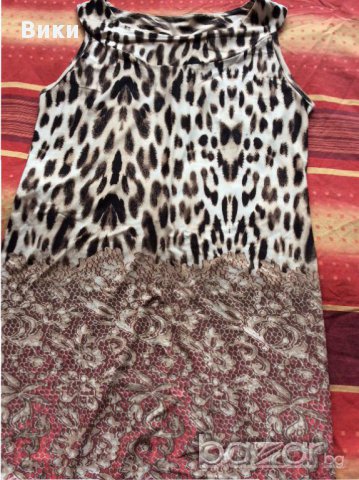 Тигрова рокля с цвят диня, снимка 3 - Рокли - 13735838