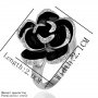 Посребрен арт пръстен, роза, снимка 2