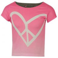 Тениска в розово с щампа сърце,нова,за 7-8 и за 9-10 годишно момиче, снимка 1 - Детски тениски и потници - 10650554