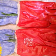 Пчеларски ръкавици гумиран плат с ръкавели-пчеларски инвентар , снимка 1 - Други стоки за животни - 14980183