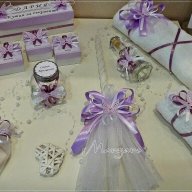 Надпис и комплект за кръщене в лилаво и бяло с пеперуди, снимка 2 - Подаръци за кръщене - 16467621
