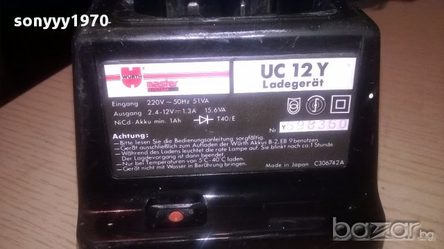 Wurth master made in japan-оригинално зарядно-внос швеицария, снимка 4 - Други инструменти - 16033279