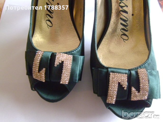Официални сатенени обувки, снимка 1 - Дамски обувки на ток - 19862359