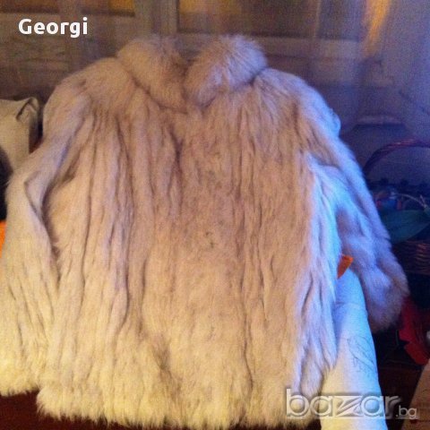 кожено палто от сребърна лисица размер 38