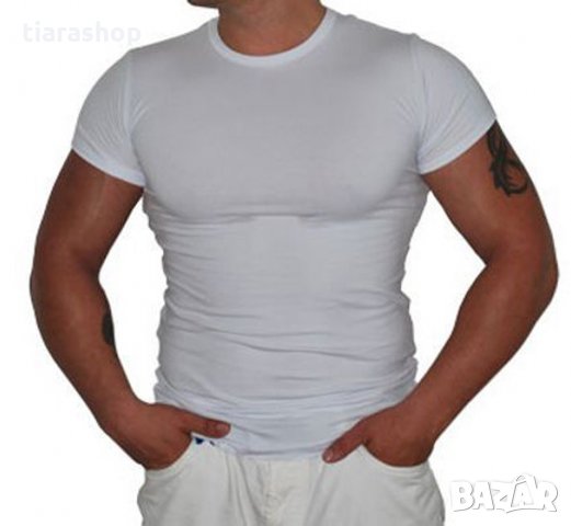 Класическа Мъжка Тениска Къс ръкав Памук Ликра 1-133 ТИАРА ГАЛИАНО, снимка 2 - Бельо - 24462627
