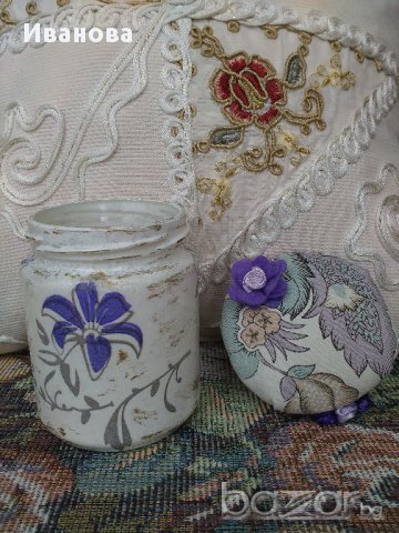 Буркан - игленик "Нежност в лилаво", снимка 3 - Декорация за дома - 18055164