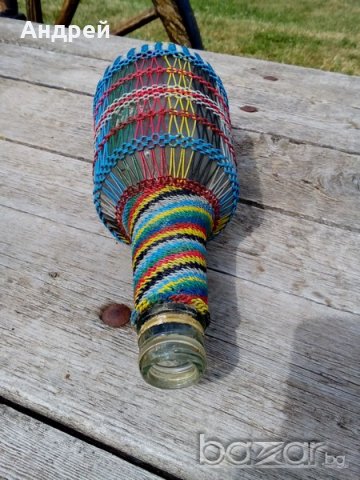 Старинно плетено шише,бутилка, снимка 5 - Антикварни и старинни предмети - 16752646