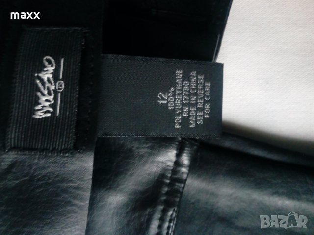 Черен панталон изкуствена кожа Wassivo , снимка 2 - Панталони - 24625907