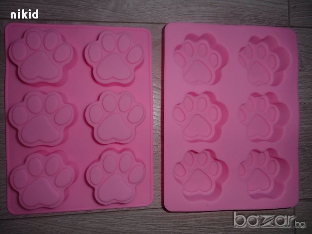 лапи лапички лапа стъпка стъпки силиконов молд форма за сладки и солени печива и шоколад, снимка 2 - Форми - 10276589